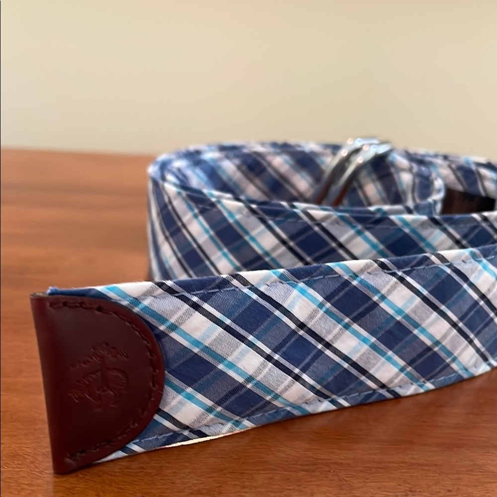 Brooks Brothers Blue Plaid Men's Belt size small